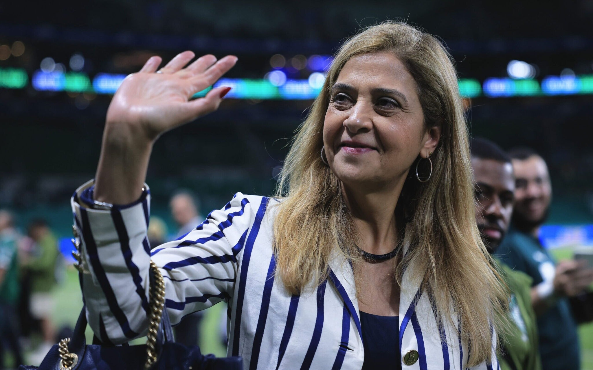 Leila Pereira, presidente do Palmeiras, durante partida contra o Ceará no Allianz Parque pela Copa Do Brasil (Foto: Ettore Chiereguini/AGIF)